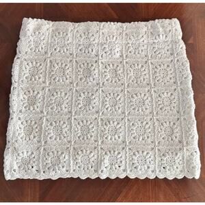 Show Me Your Mumu White Crochet Mini Skirt Size M Lined